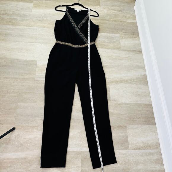 Diane von Furstenberg Caroline Embellished Surplice-Top Jumpsuit in Black - Picture 11 of 11
